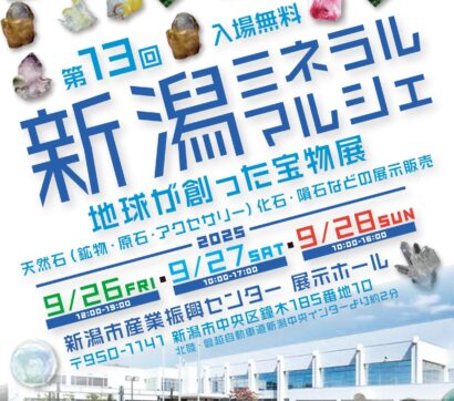 【鉱物・化石・宝石の展示販売】20万点がズラリ「新潟ミネラルマルシェ」26日から開催