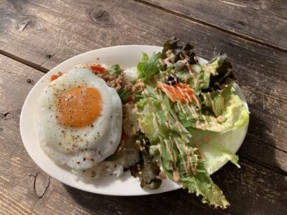 【キシャメシ】妙高でおしゃれ飯、ナンプラー味のガパオライスを