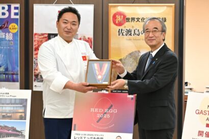 【新潟県内初快挙】若手シェフの頂点へ！　佐渡のフレンチレストラン「La Plage」須藤シェフが花角知事を表敬訪問