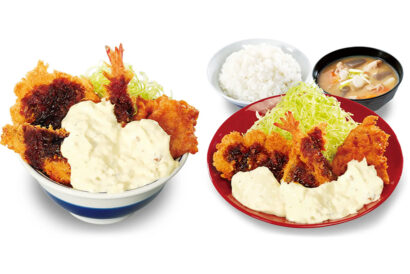 【遠慮ゼロ！】かつや、「タルタル盛り揚げ」丼と定食を発売　4種の揚げ物を全部盛り　2月26日から
