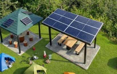 【公園が充電スポットに】明和工業、太陽光発電付き休憩所を開発　スマホ400台分充電可能