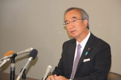 【初登庁と会見】3期目スタートの花角英世知事「（大差の勝利は）合格点をいただけた」
