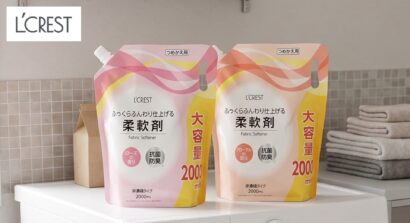 【2,000ml・278円】コメリ、柔軟剤「L’CREST」大容量パックをリニューアル
