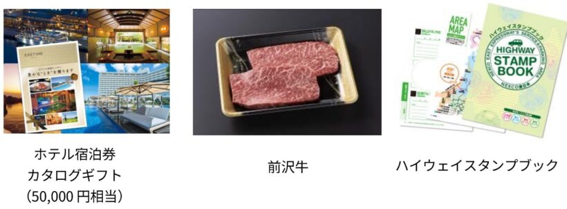 主な賞品(画像提供:NEXCO東日本)